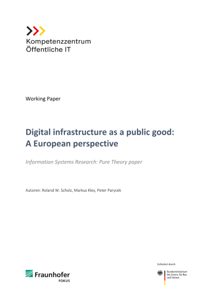 Titelseite Digital infrastructure as a public good - A European perspective