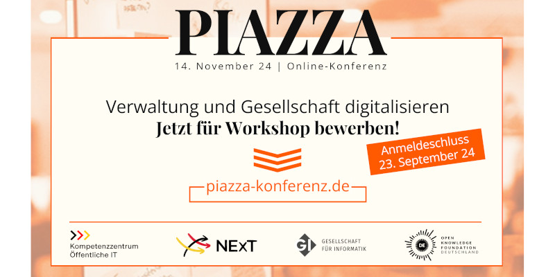 Vorschaubild Bewerben Sie sich jetzt für einen PIAZZA-Workshop!