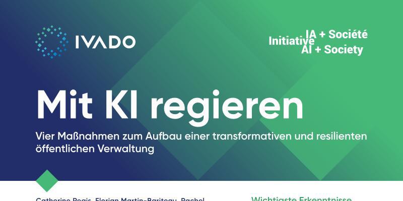 Titelseite der Publikation Mit KI regieren – Vier Maßnahmen zum Aufbau einer transformativen und resilienten öffentlichen Verwaltung